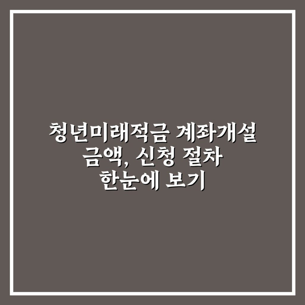 청년미래적금 계좌개설 금액, 신청 절차 한눈에 보기