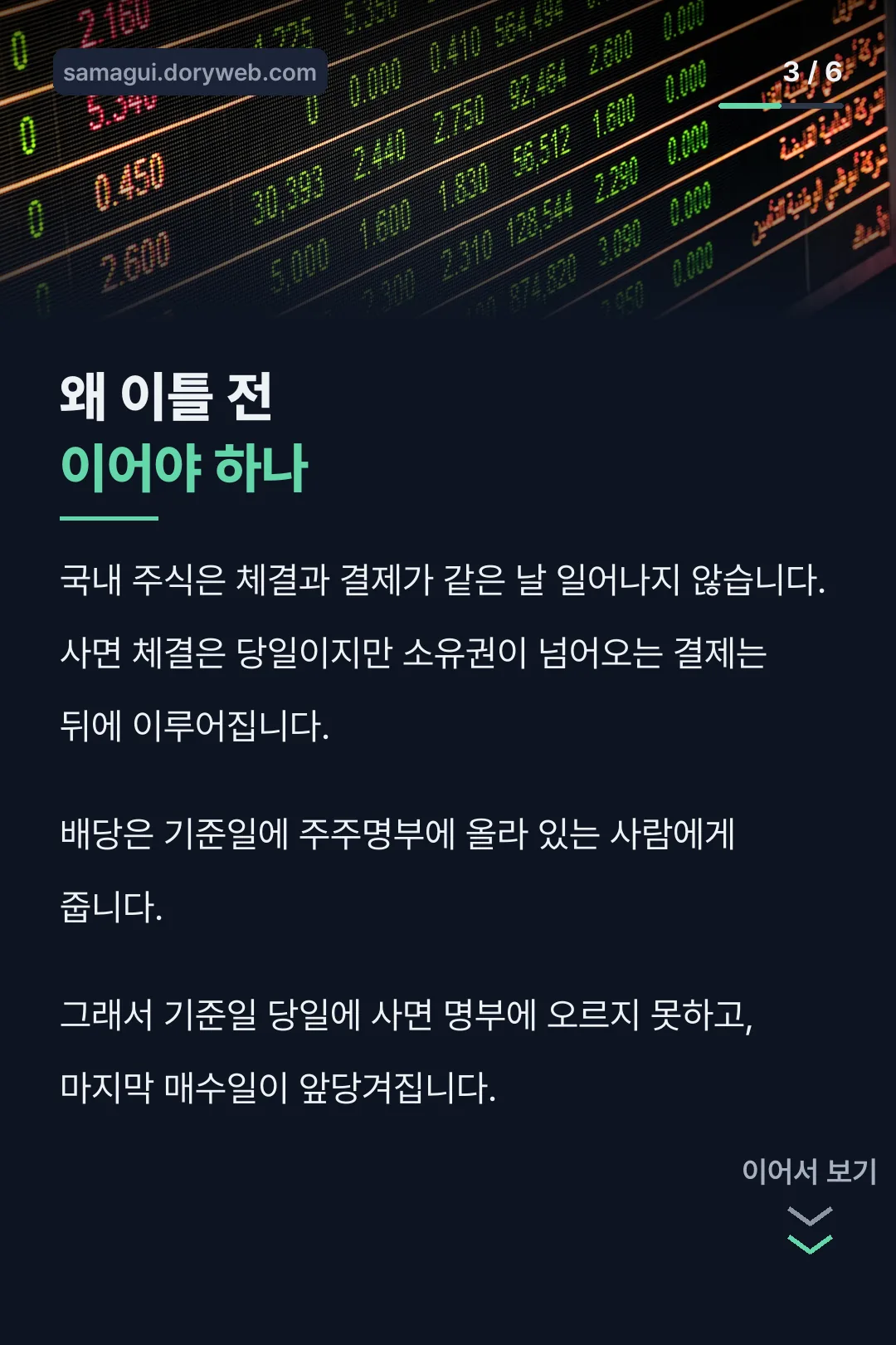 이틀 전 매수 이유
